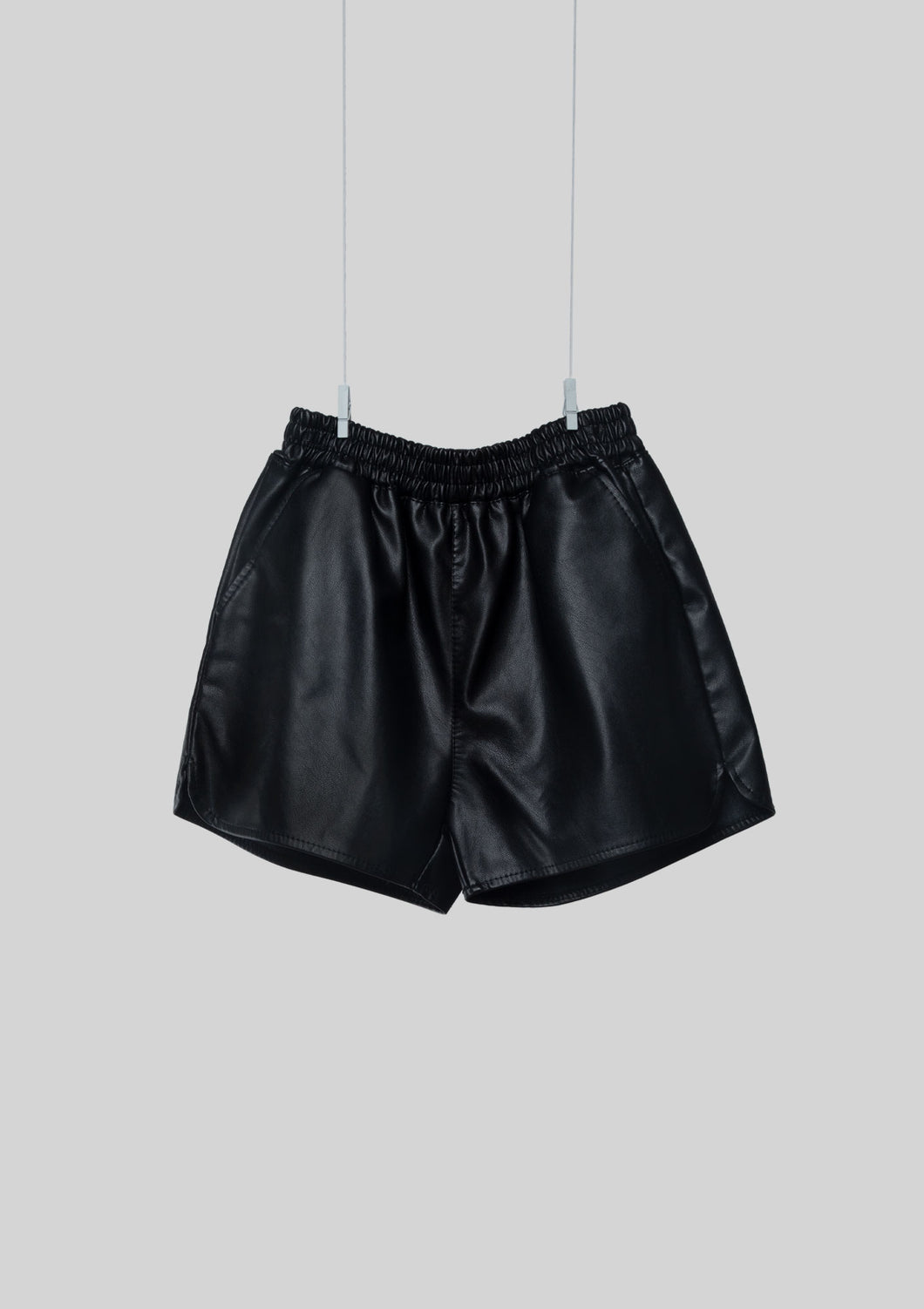 Black Pleather Shorts