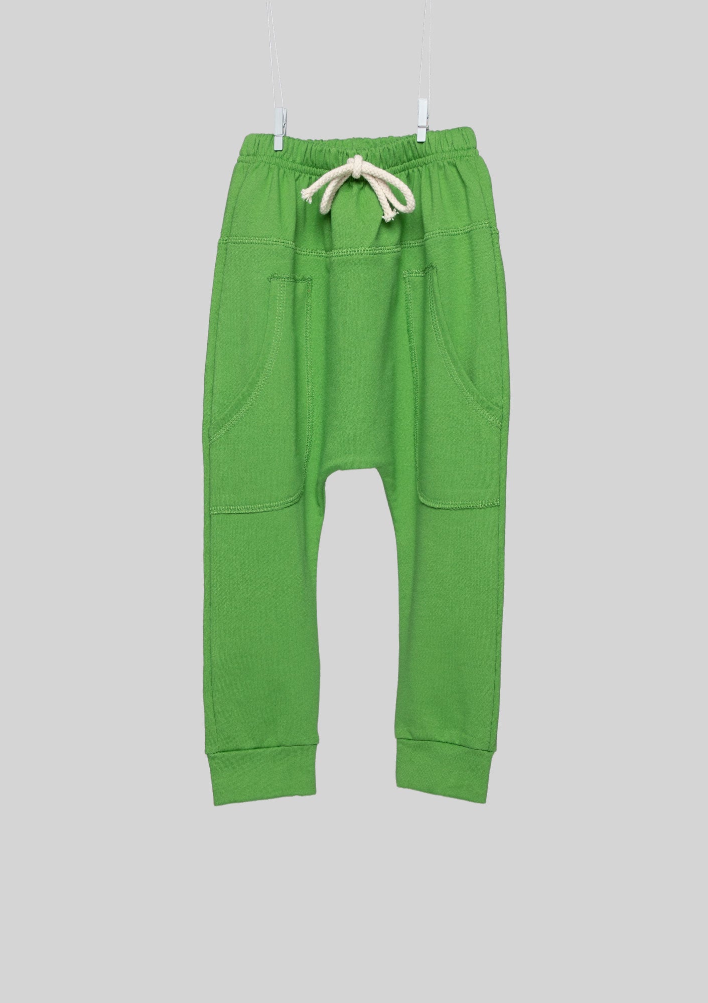 Green Cotton Harem Joggers