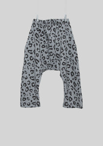 Gray Leopard Print Harem Sweats