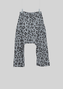 Gray Leopard Print Harem Sweats