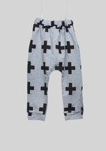 Load image into Gallery viewer, Gray Cross Print Harem Joggers