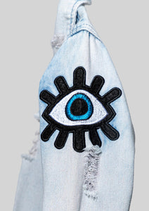 Embroidered Eye Denim Jacket