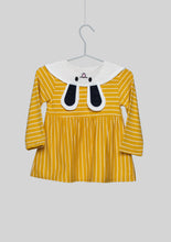 Load image into Gallery viewer, Yellow Striped Bunny Collar Dress