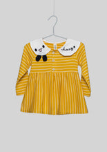 Load image into Gallery viewer, Yellow Striped Bunny Collar Dress