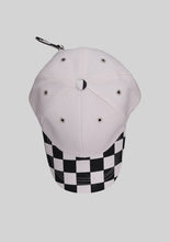 Load image into Gallery viewer, Checkered Bill White Cap