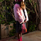 Pink Faux Fur Biker Jacket