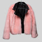 Pink Faux Fur Biker Jacket