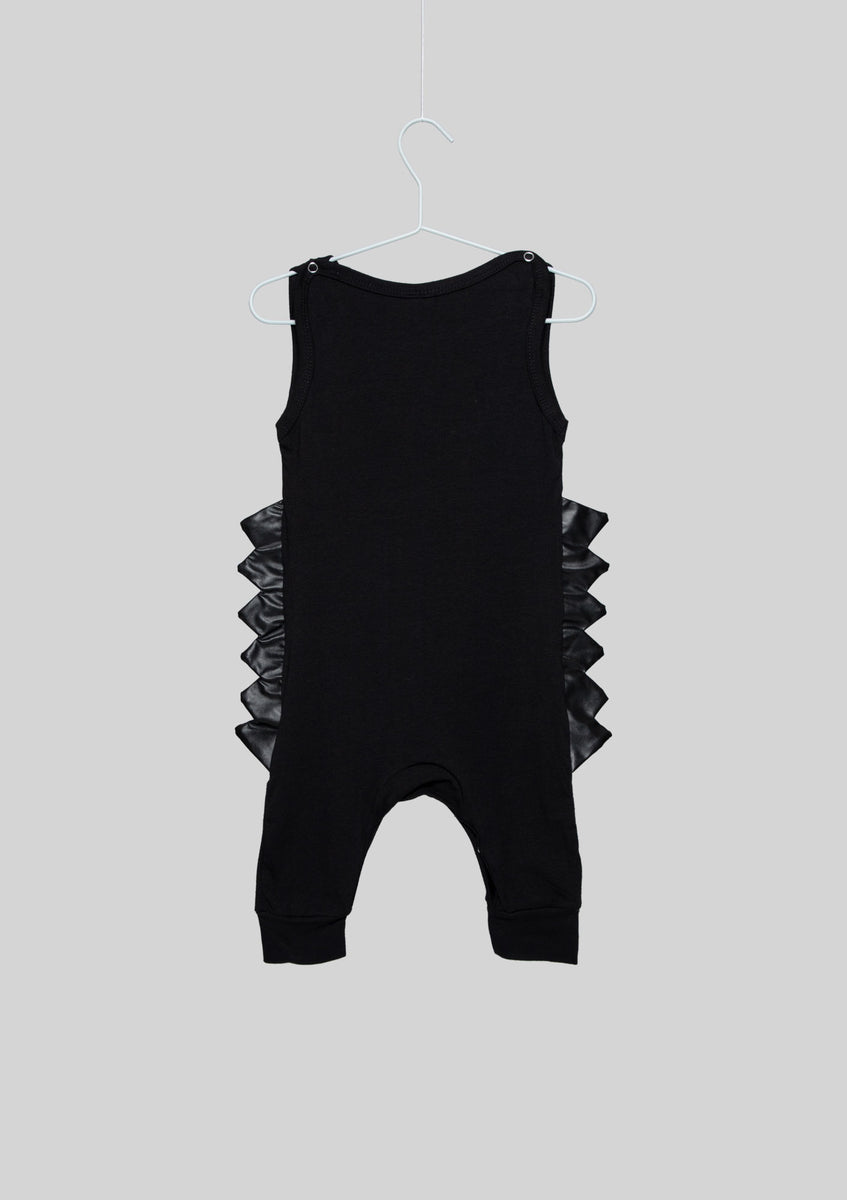 Spiked Cotton Pleather Dinosaur Romper – Ten Past Monkey
