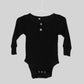 Long Sleeve Ribbed Black Romper