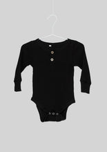 Load image into Gallery viewer, Long Sleeve Ribbed Black Romper