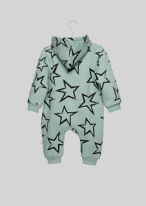 Hooded Mint Star Print Sweatsuit