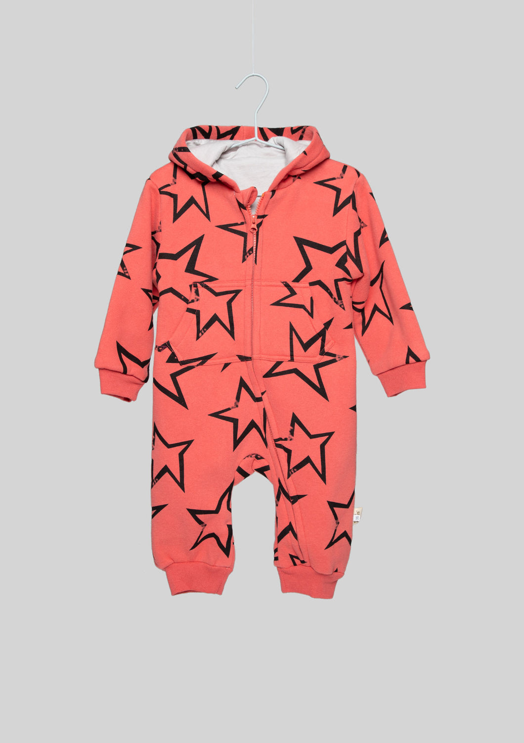 Hooded Salmon Star Print Sweatsuit