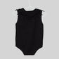 Sleeveless Black Fringed Romper