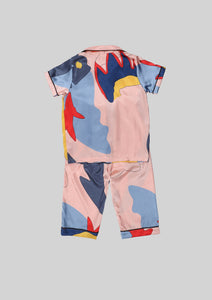 Pink Abstract Print Pajama Set
