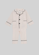 Load image into Gallery viewer, Classic Ivory Pajama Set with Black Piping