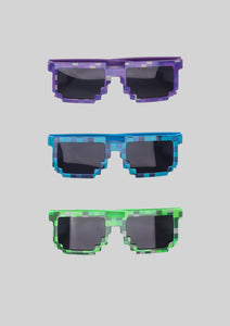 Blue Pixelated Sunglasses