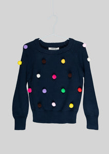 Rainbow Pom Pom Knitted Sweater