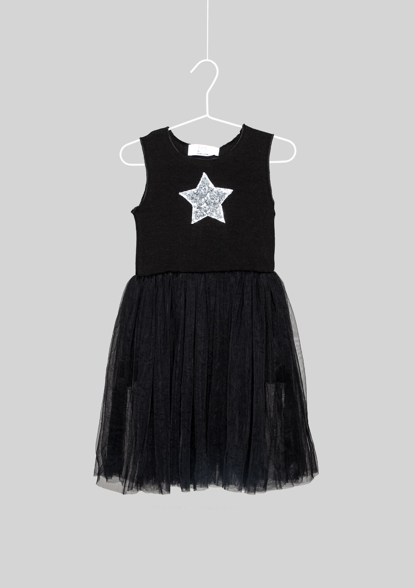 Sequined Star Black Tank Dress