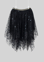 Load image into Gallery viewer, Black Asymmetrical Tulle Dot Skirt
