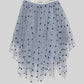 Gray Asymmetrical Tulle Dot Skirt