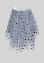 Load image into Gallery viewer, Gray Asymmetrical Tulle Dot Skirt