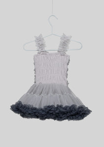 Gray Ombre Ruffled Tutu Dress