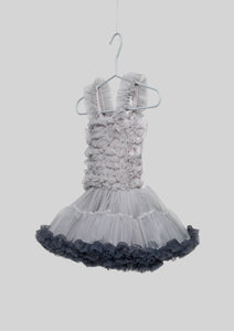 Gray Ombre Ruffled Tutu Dress