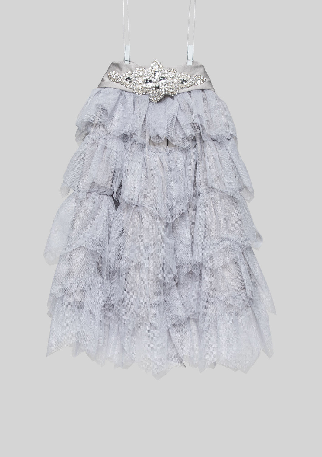 Gray Tulle Party Skirt