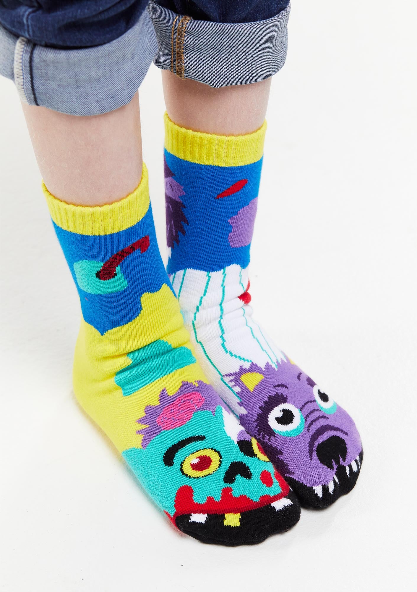 Zombie and Werewolf Mismatched Socks