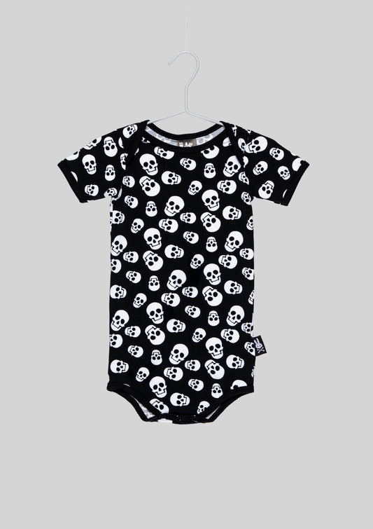 Six Bunnies Polkaskulls Romper