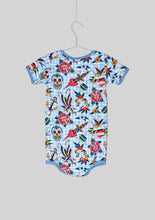 Load image into Gallery viewer, Six Bunnies Blue Gingham Tattoo Romper