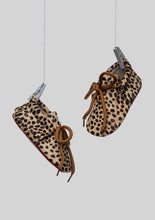 Load image into Gallery viewer, Fringed Cheetah Leather Moccasins