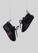 Load image into Gallery viewer, Fringed Fur Black Moccasins