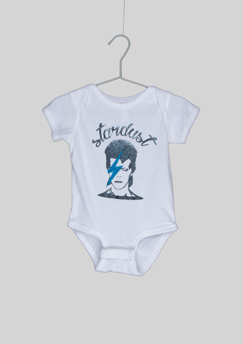 Baby Teith Bowie “Stardust” White Bodysuit