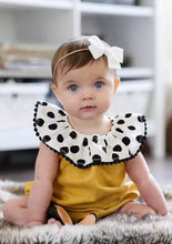 Load image into Gallery viewer, Polka Clown Collar Yellow Romper