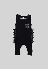Load image into Gallery viewer, Spiked Cotton Pleather Dinosaur Romper
