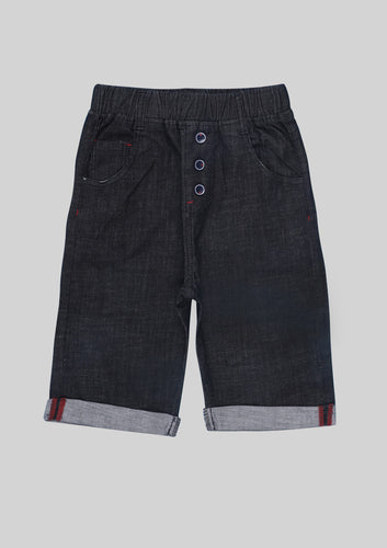 Black Denim Bermuda Shorts