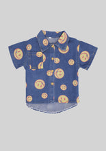 Load image into Gallery viewer, Smiley Denim Collared Shirt