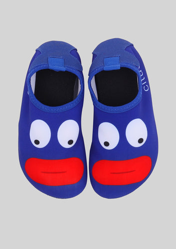 Blue Silly Face Slip-Ons