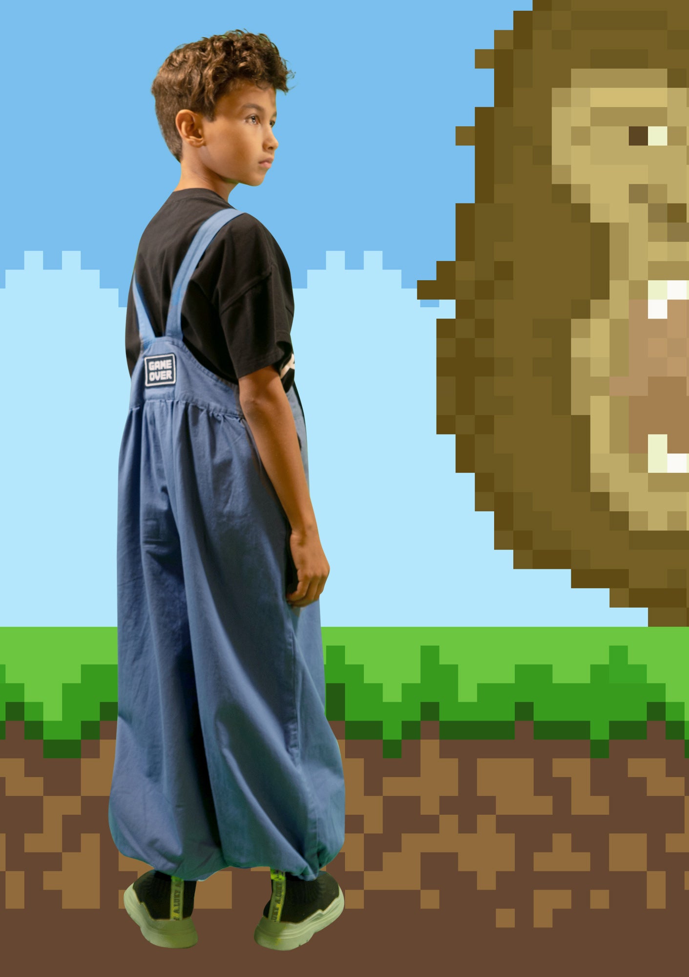 Blue 'GAME OVER' Coveralls