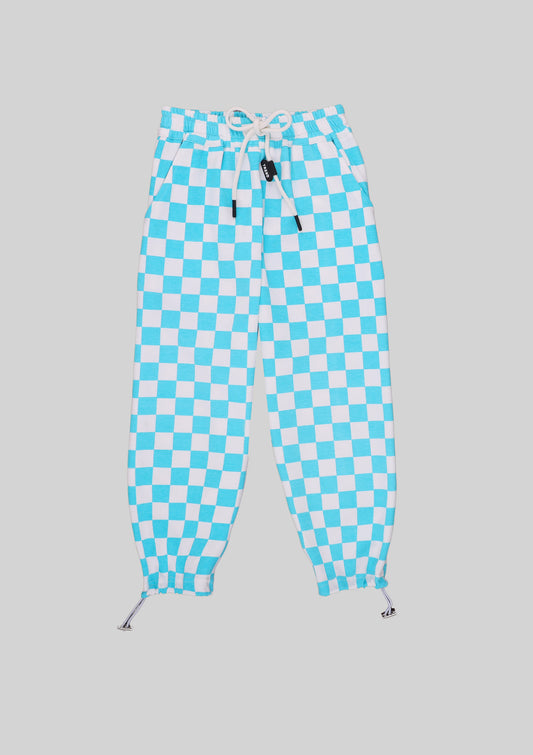 Turquoise Checkered Joggers