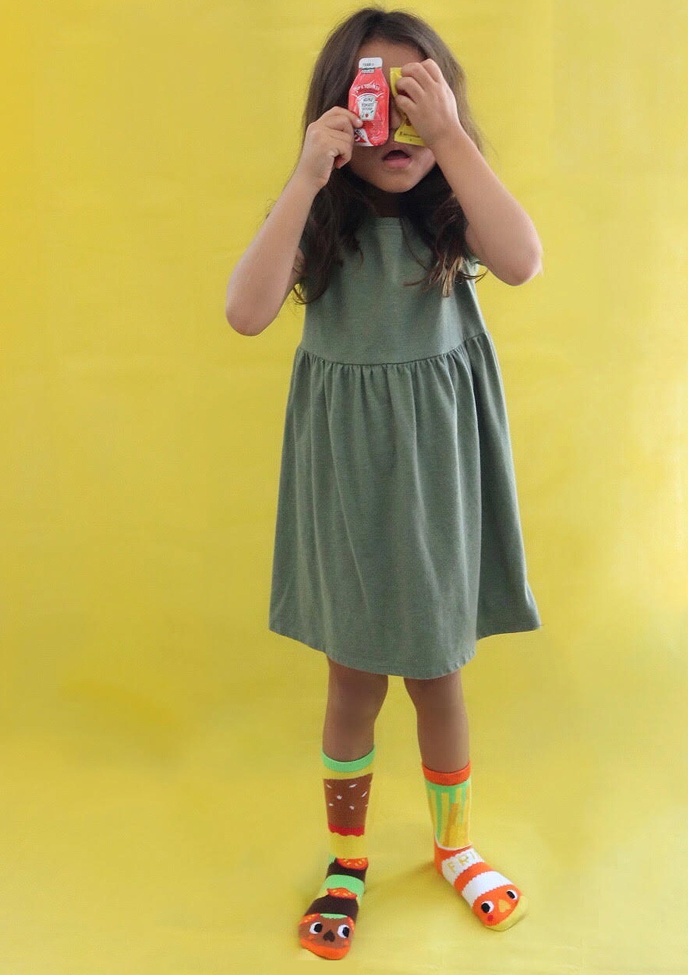 Burger and Fries Mismatched Socks