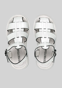 White Grid Sandals