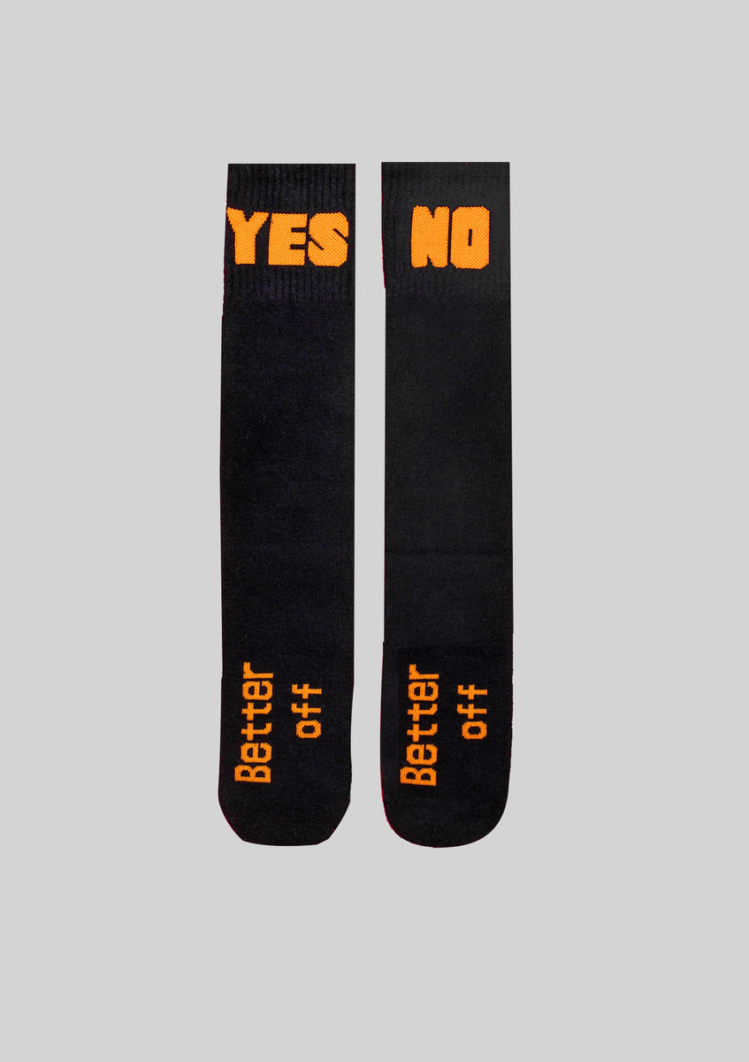 Yes/No Black Socks – Ten Past Monkey