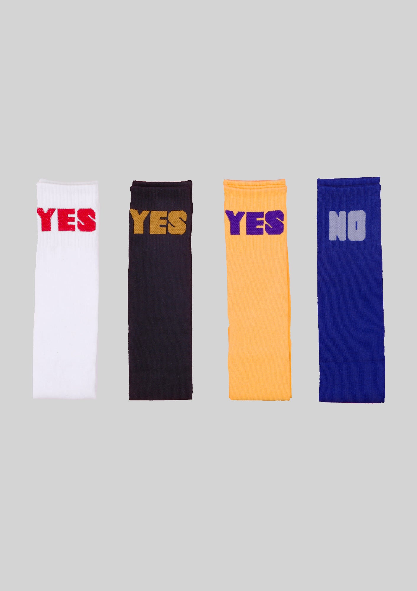Yes/No White Socks