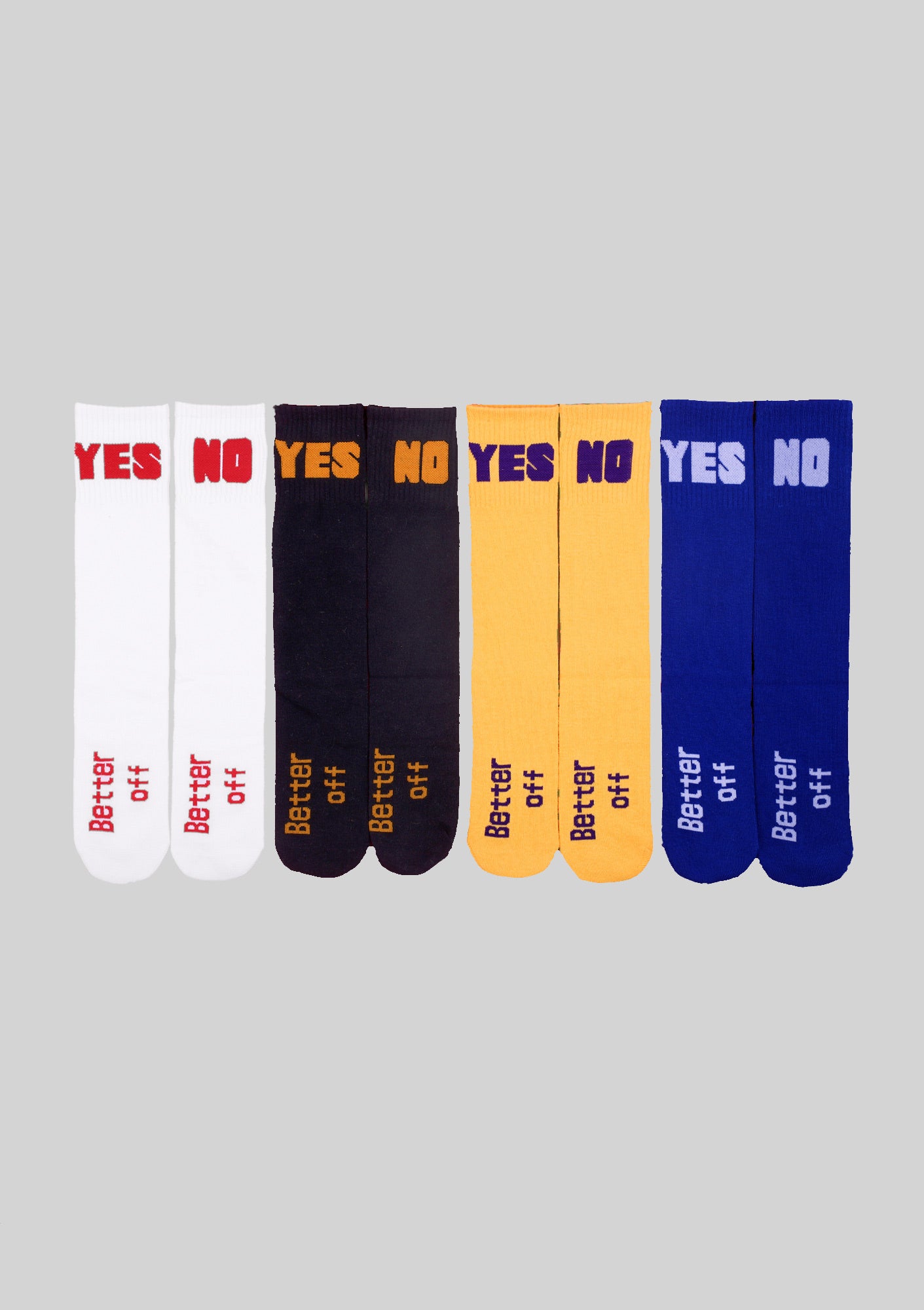 Yes/No Blue Socks