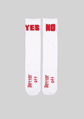 Yes/No White Socks