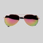 Pink Multi Colored Aviator Sunglasses