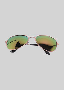 Pink Multi Colored Aviator Sunglasses