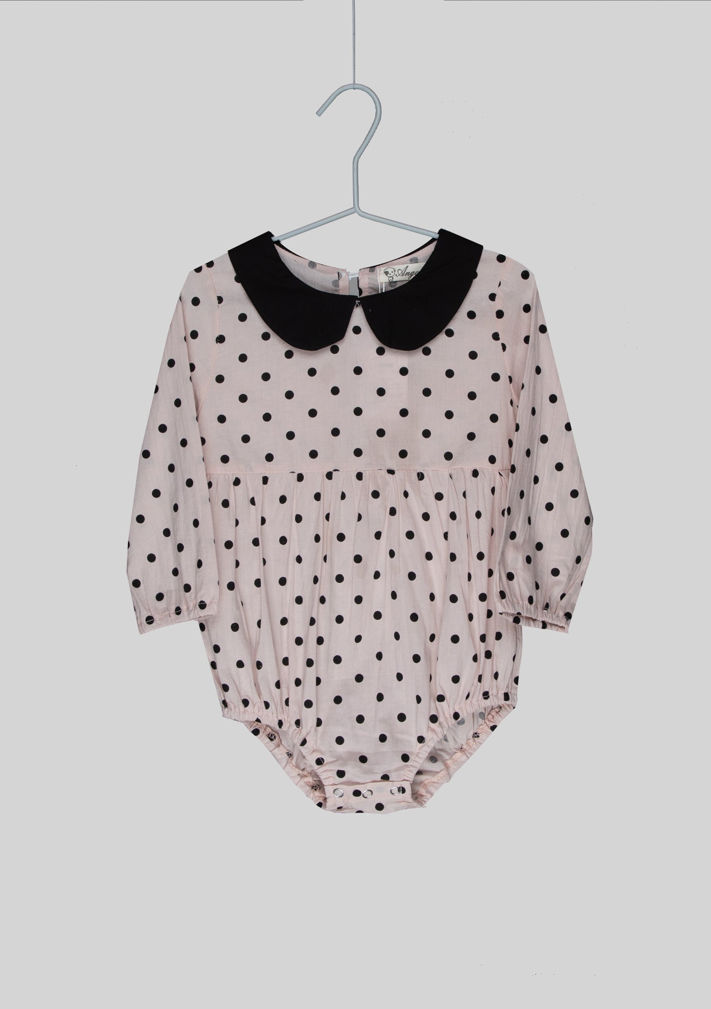 Pink Polka Dot Romper Set